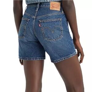 Levi's mid-thigh high rise straight fit denim shorts
